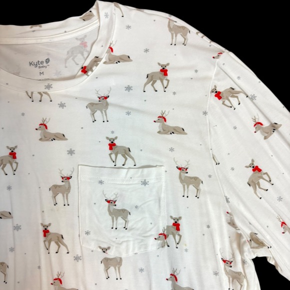 Kyte Baby Women's M Bamboo Reindeer Christmas Pajama Set Long Sleeve Pants - Picture 4 of 6